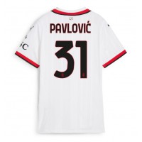 Maglia Calcio AC Milan Strahinja Pavlovic #31 Seconda Divisa Donna 2024-25 Manica Corta